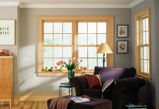 Double Hung Windows Offer Ventilation In A Home Office
