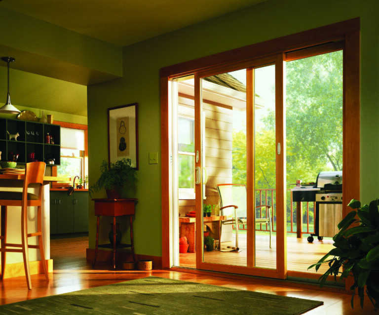 200-Series Narroline Gliding Patio Door 439 Wood Window
